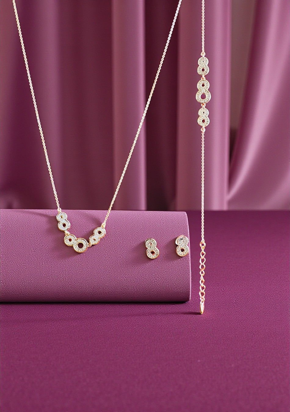 Infinity Bloom Pendant & Bracelet Set