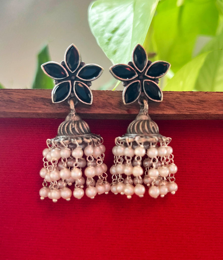 Ebony Luster Pearl Jhumka