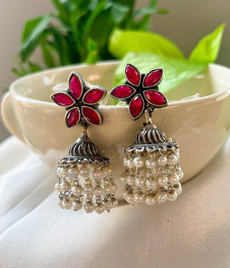 Ruby Luster Pearl Jhumka