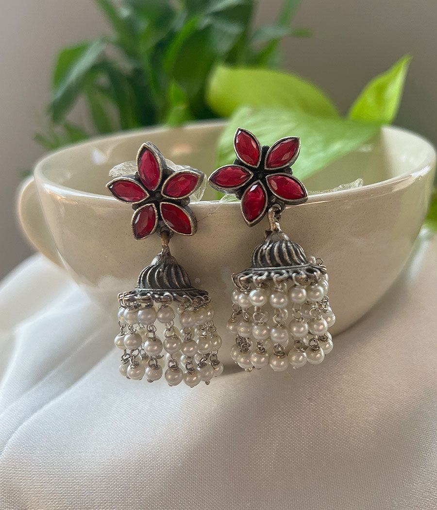 Ruby Luster Pearl Jhumka