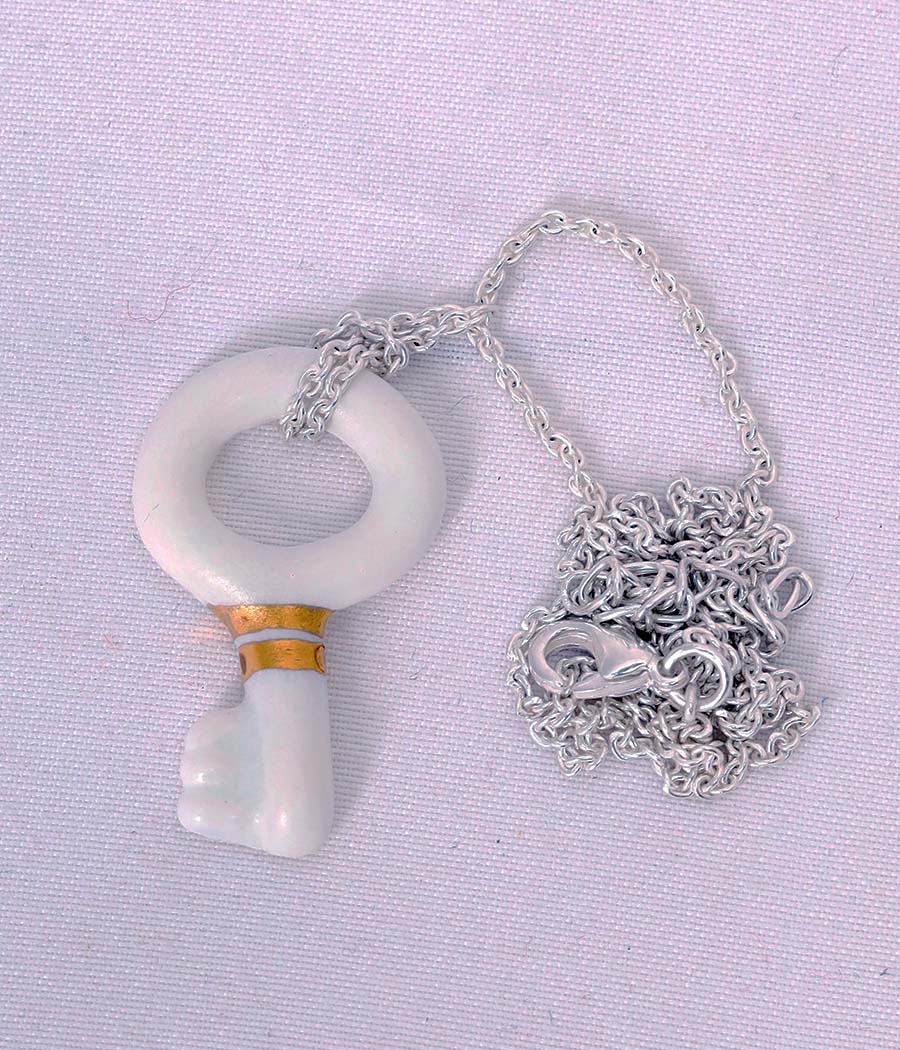 White butterfly Earring with key Pendant