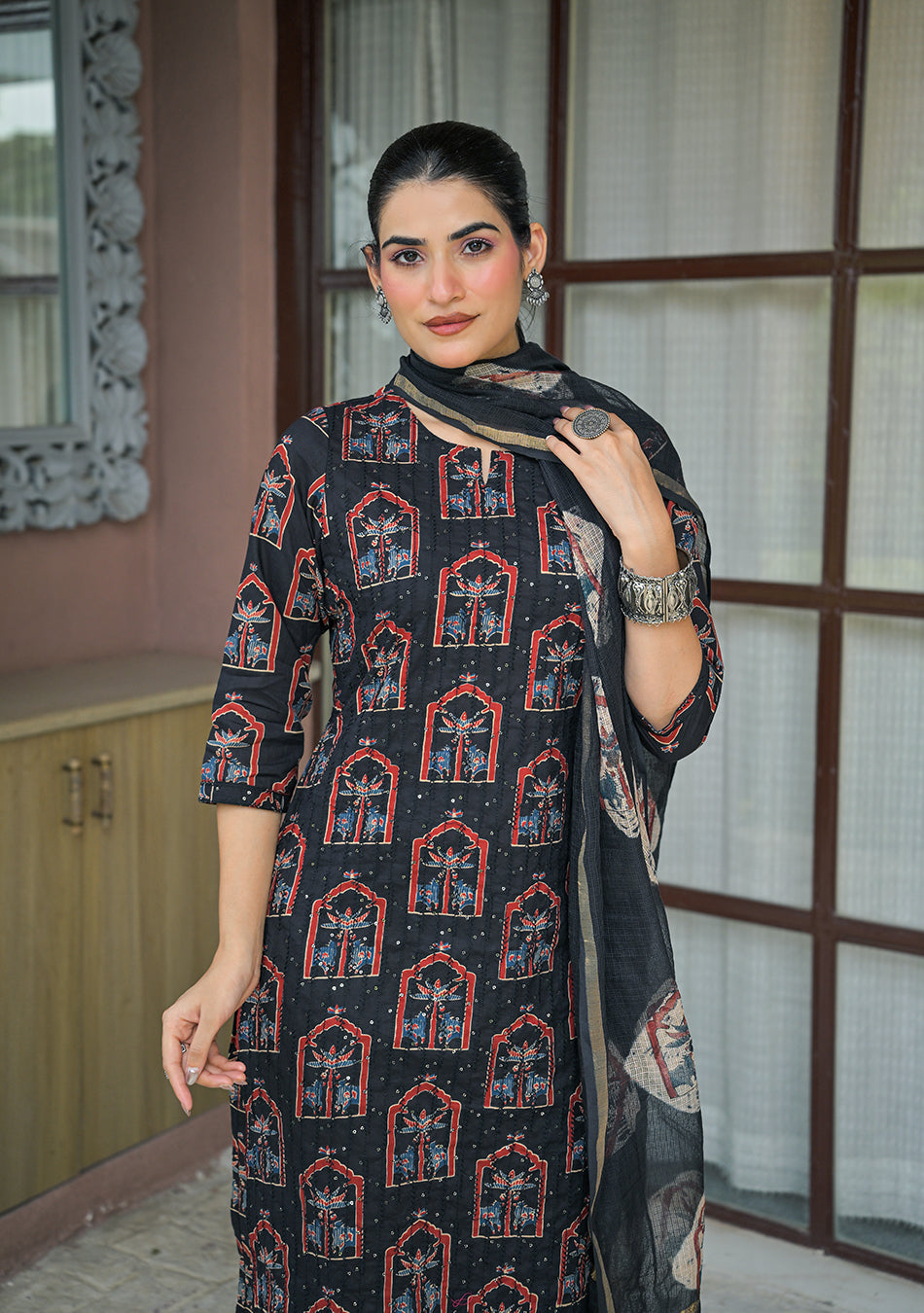 Aravalii Noir Mehraz Suit Set