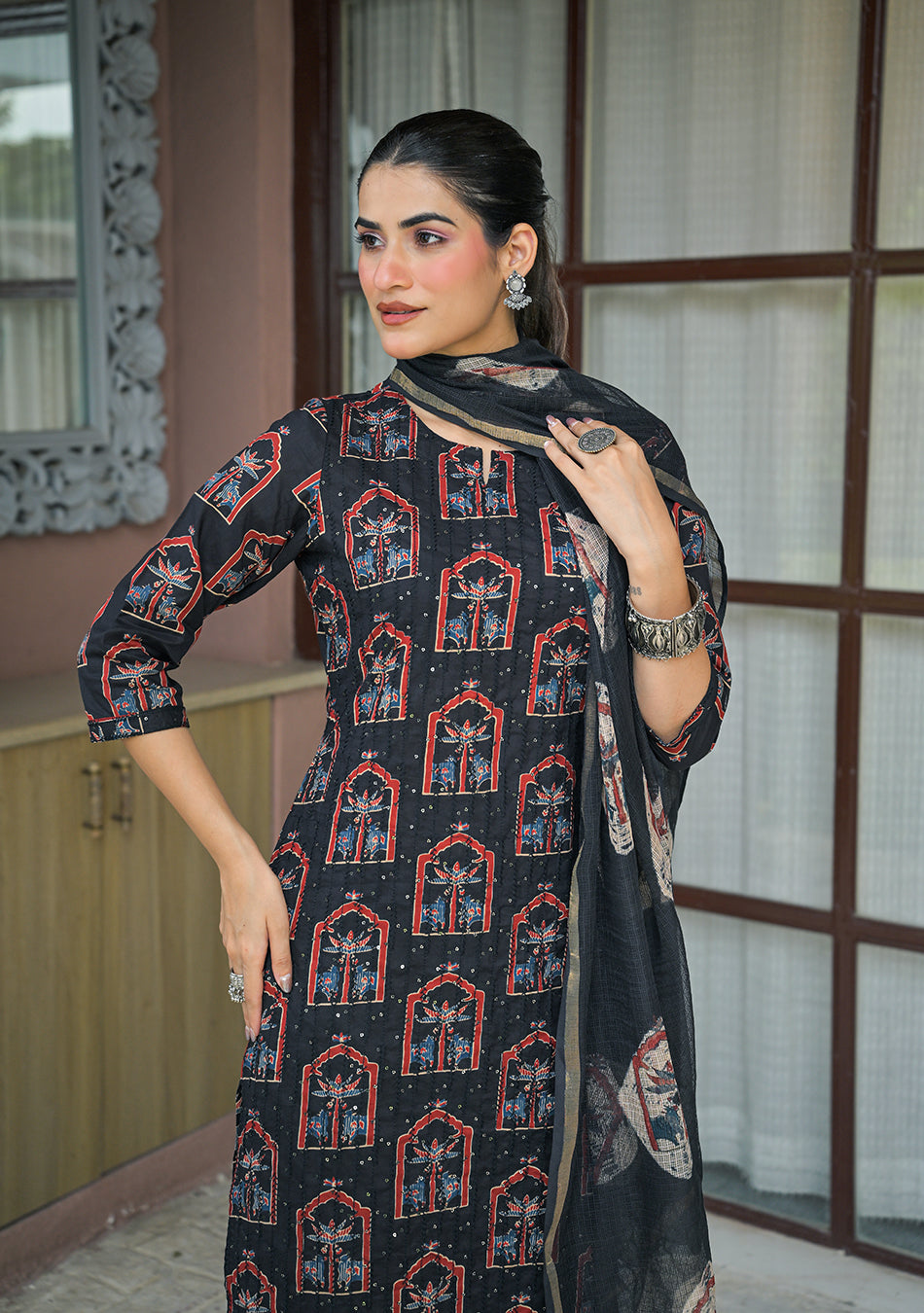 Aravalii Noir Mehraz Suit Set