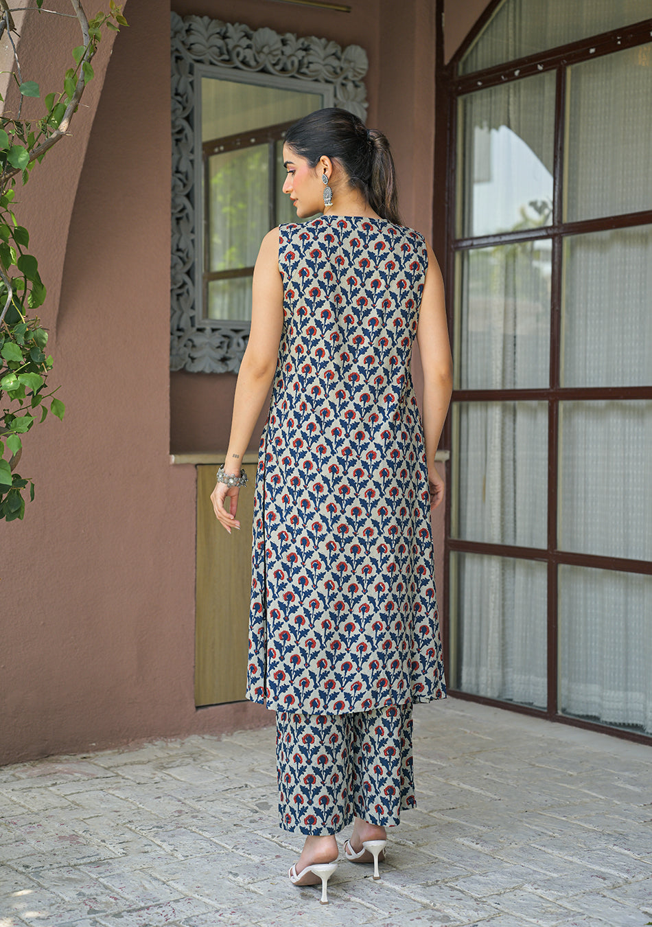 Indigo Red Floral Co-Ord Set