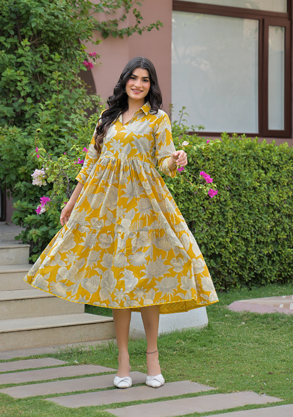 Aravalii Saffron Bloom Couture Dress