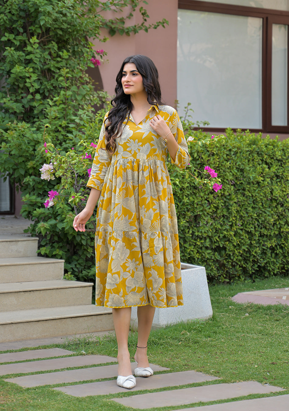Aravalii Saffron Bloom Couture Dress