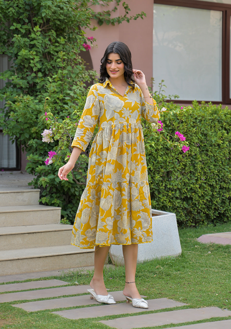 Aravalii Saffron Bloom Couture Dress