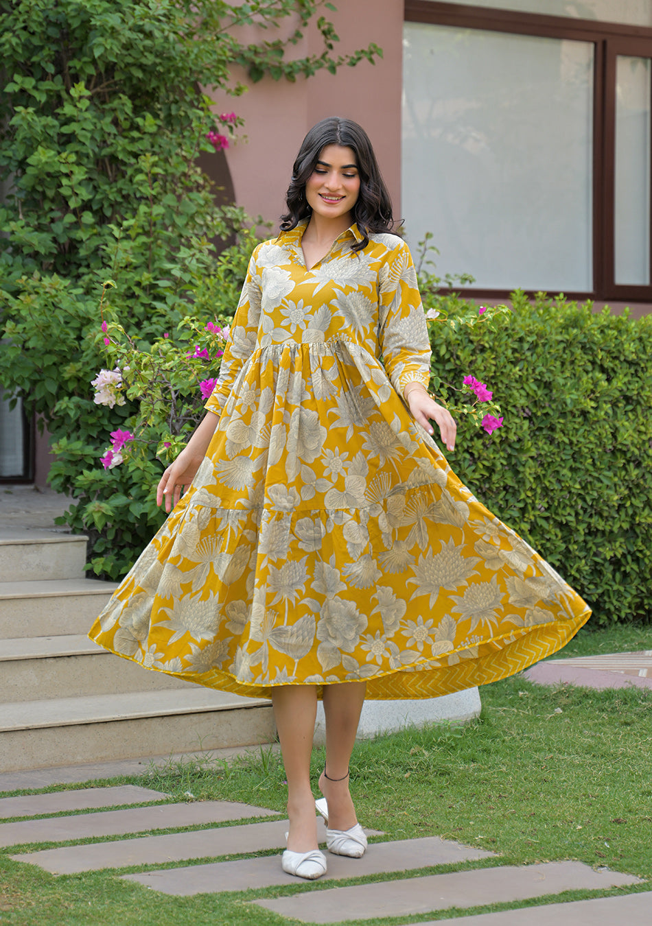 Aravalii Saffron Bloom Couture Dress