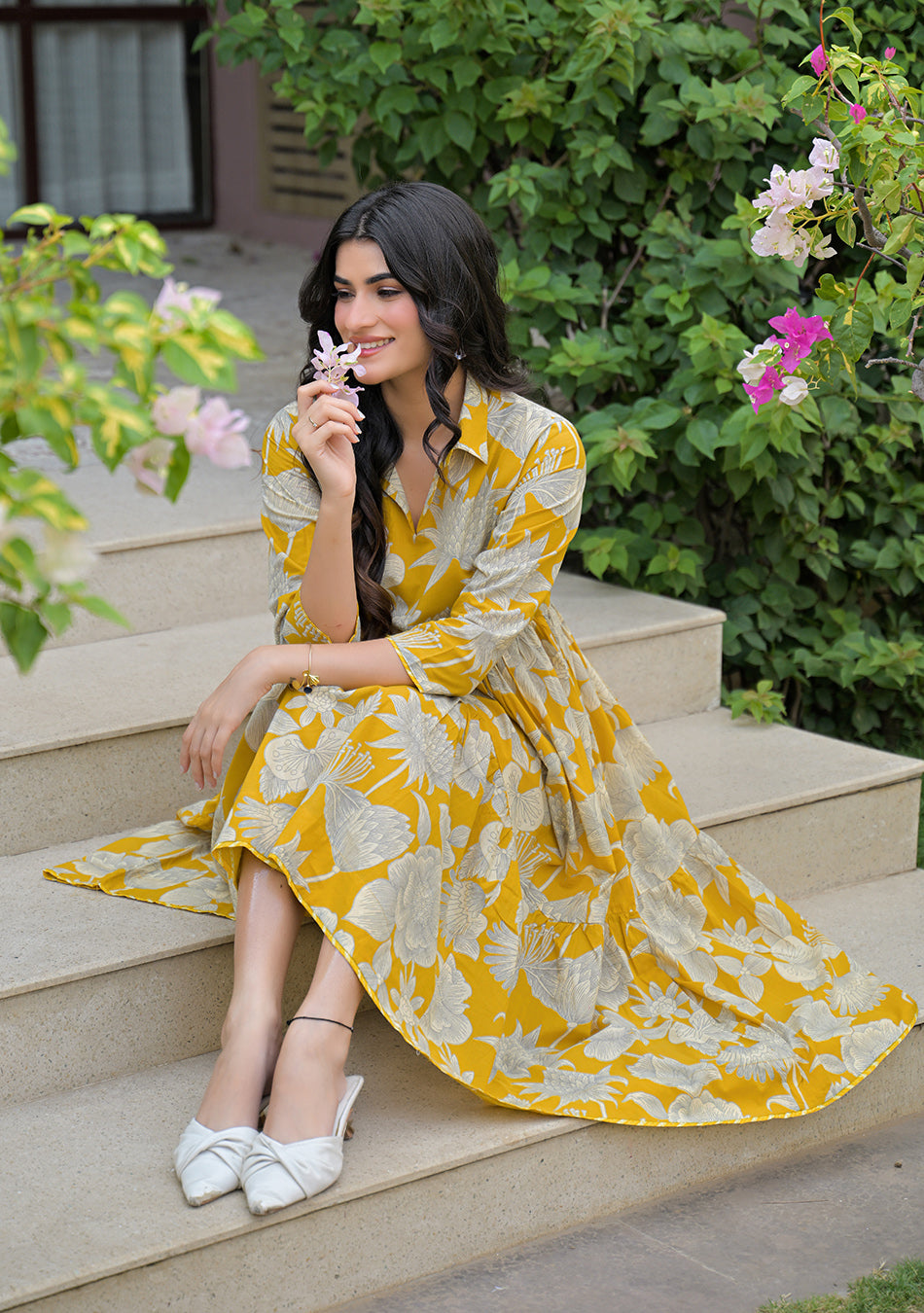 Aravalii Saffron Bloom Couture Dress