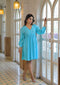Aqua Mist Crickled Empire Dress