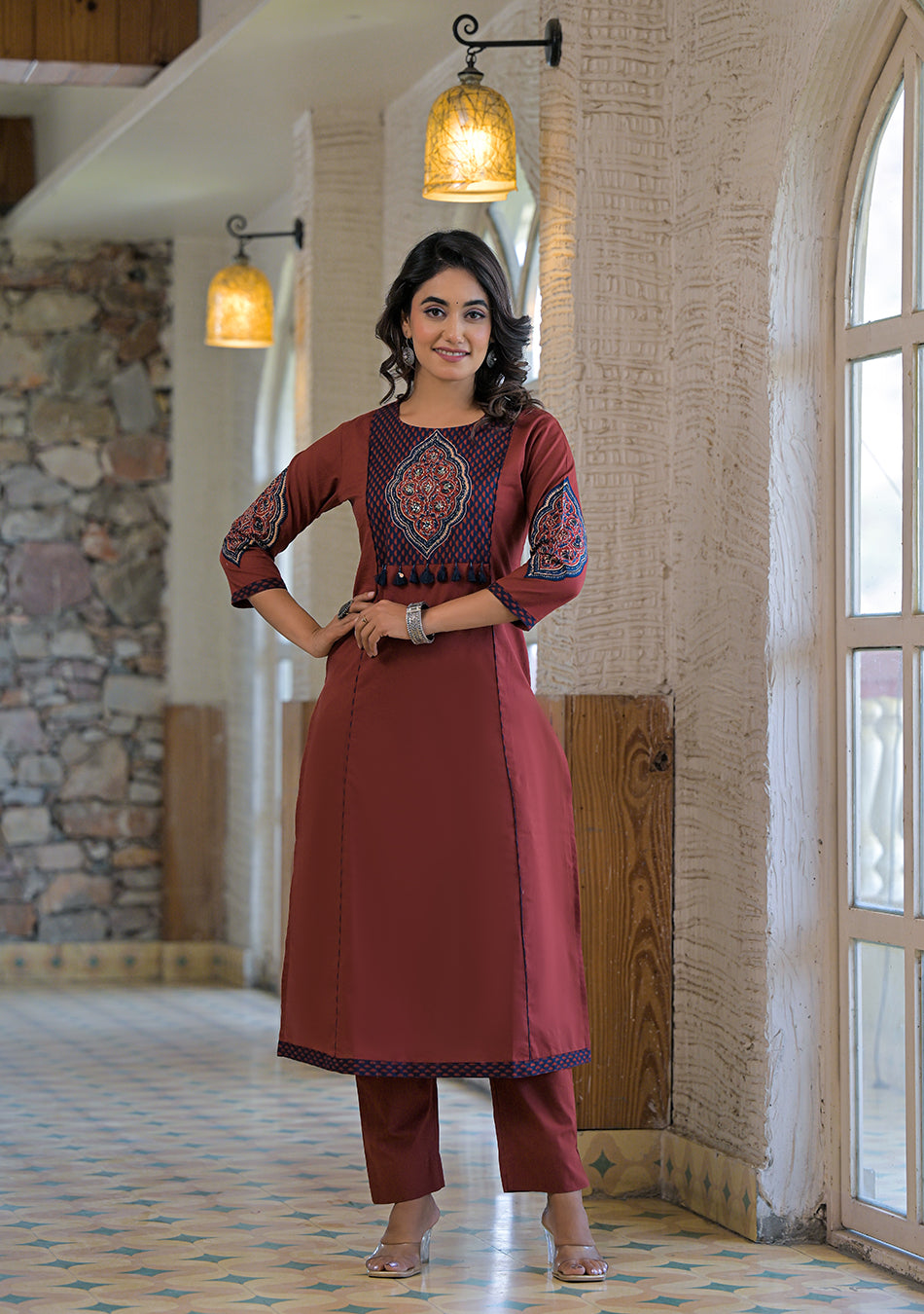 Aravalii Rust Mehreen Heritage Suit Set