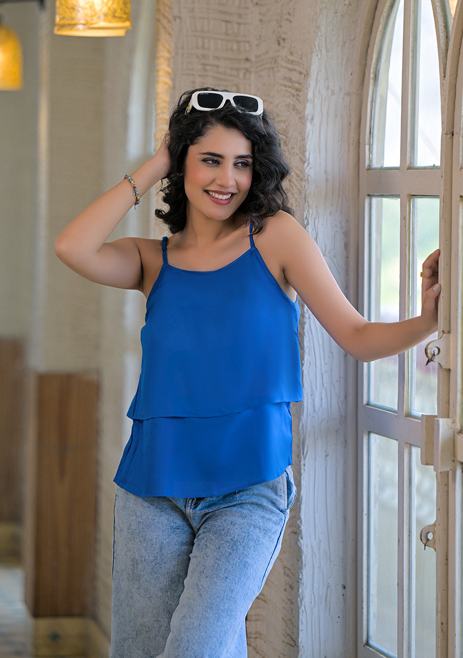 Electric Blue Layered Cami Top