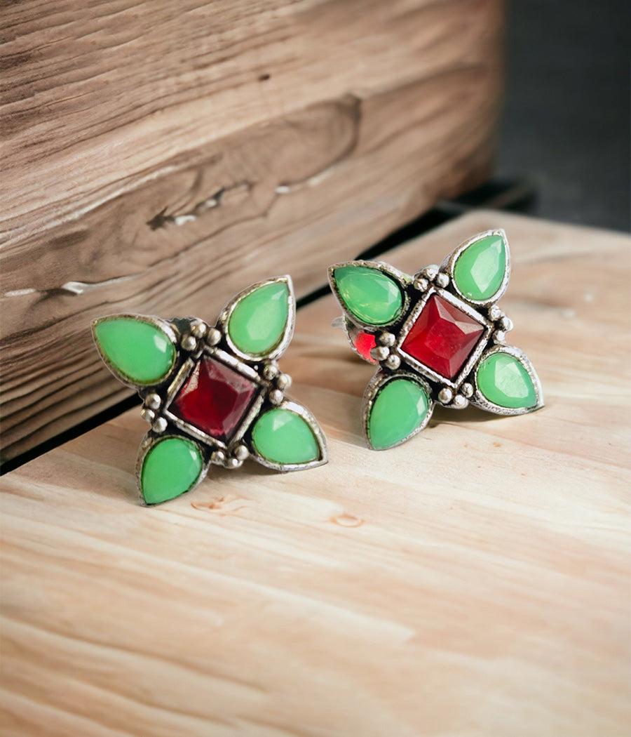 Lime Green Stud Earrings
