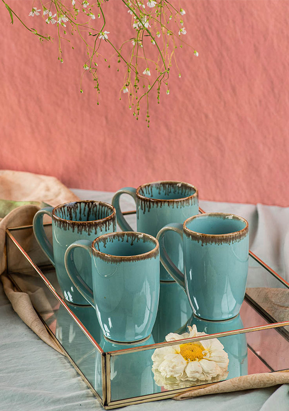 Baby Blue Macaw Ceramic Mugs Set