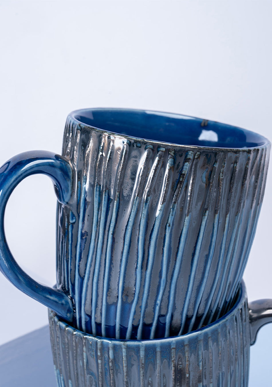 Tanager Blue Ceramic Mugs Set