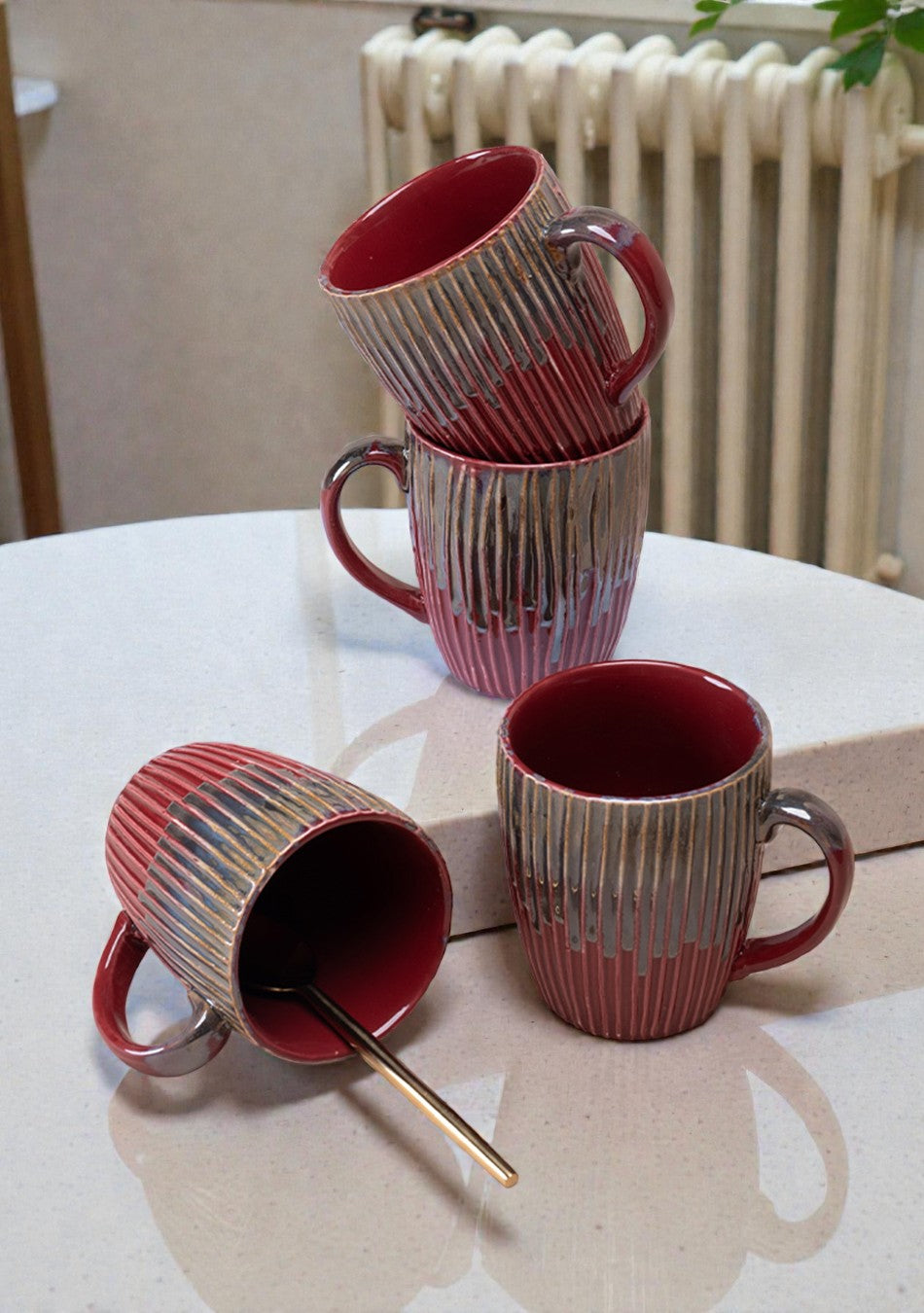 House Finch Ceramic Mugs Set - Handcrafted