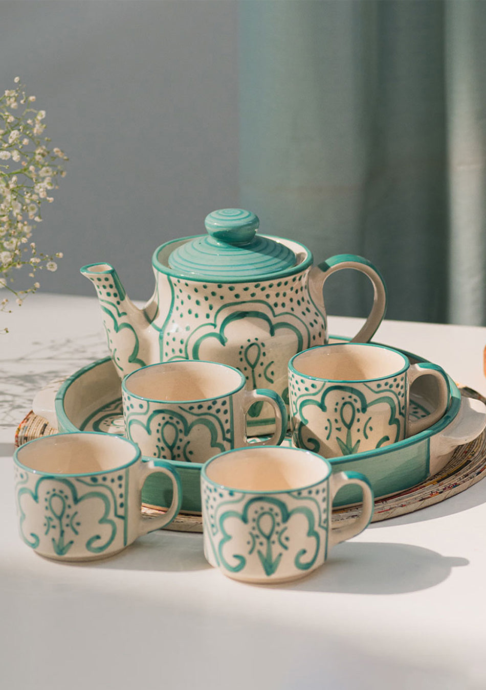 Aquamarine Tea Set, Set of 4