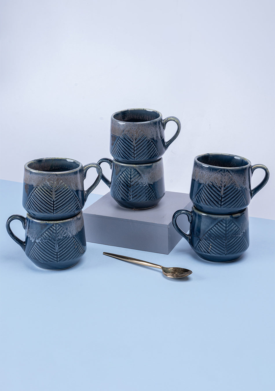 Gnatcatcher Blue Ceramic Mugs Set