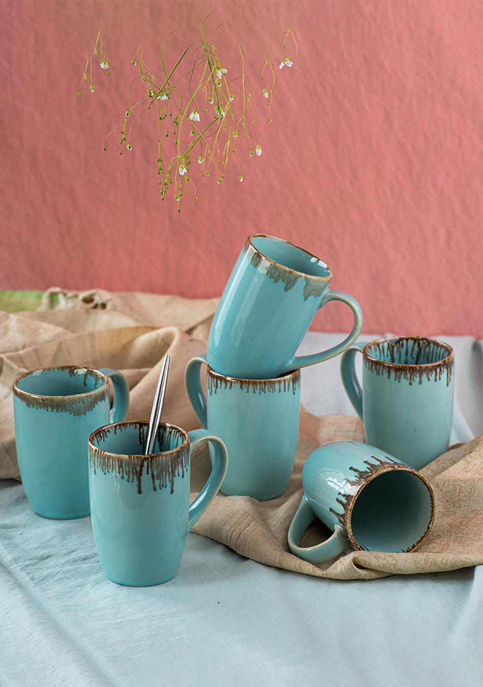 Baby Blue Macaw Ceramic Mugs Set