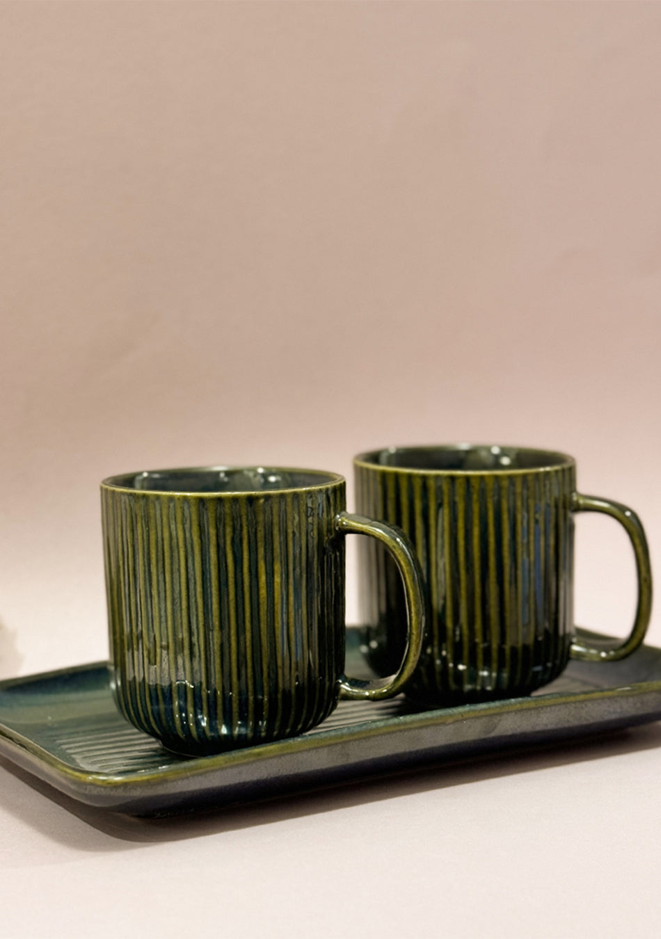 Turaco Mugs with Tray - Set of 2