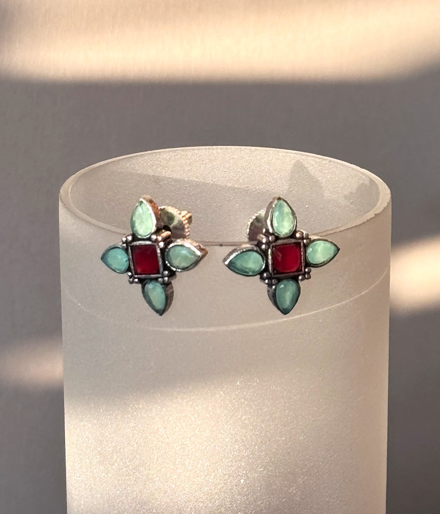 Lime Green Stud Earrings