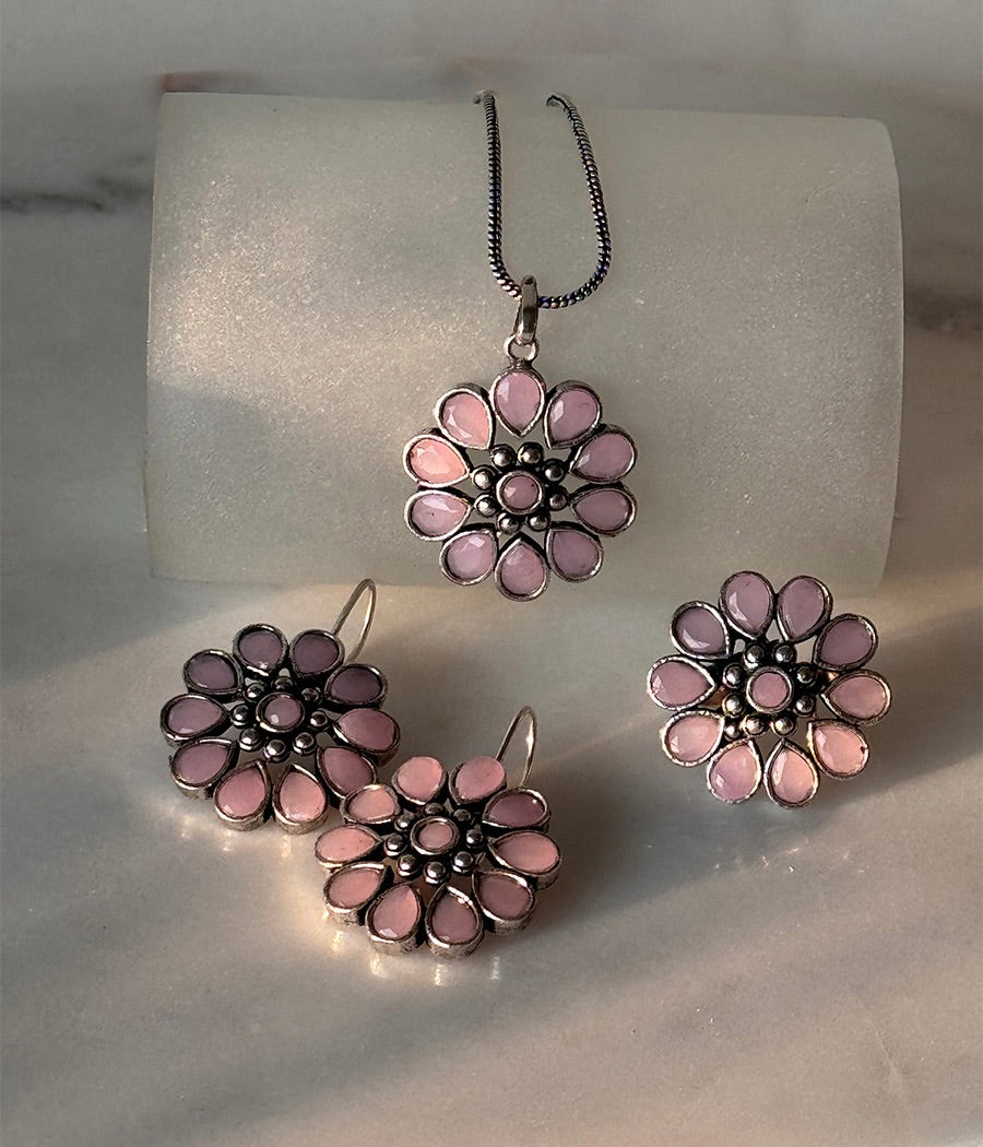 Pink  Blossom  Pendant Set