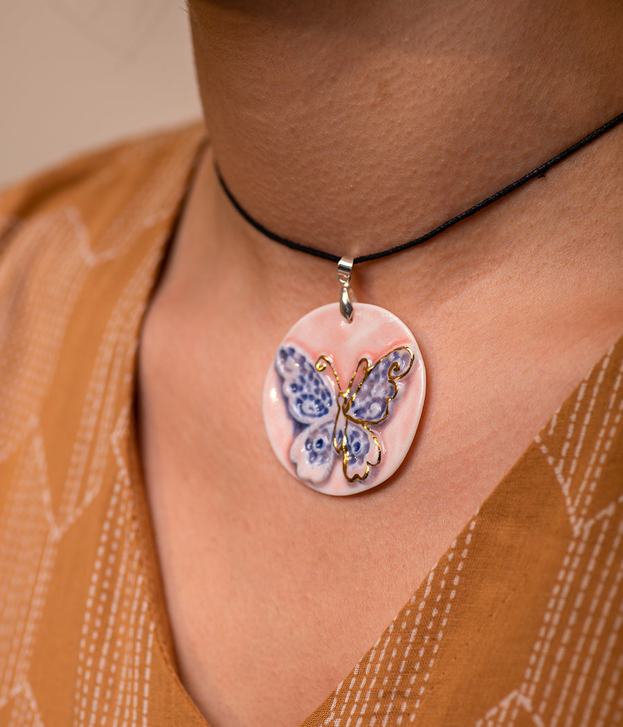 Butterfly Porcelain Necklace