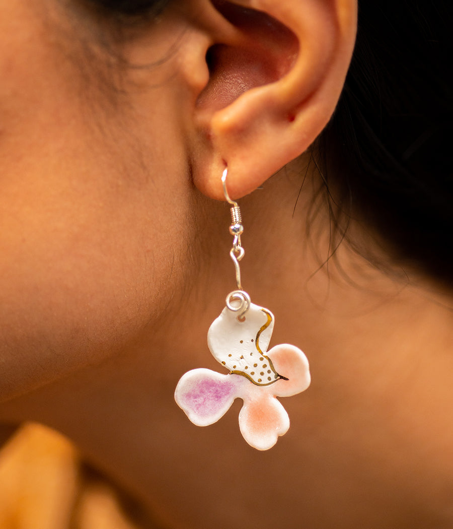 Pink Orange Petal Earrings