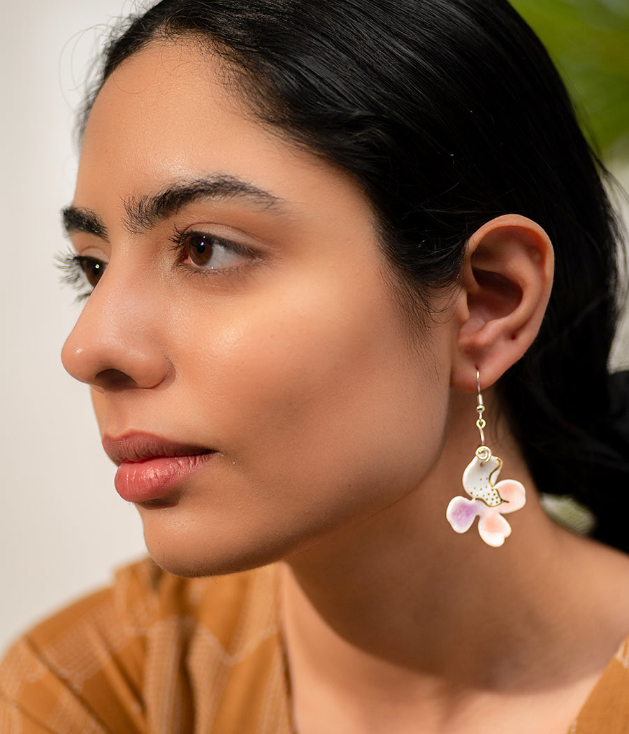 Pink Orange Petal Earrings