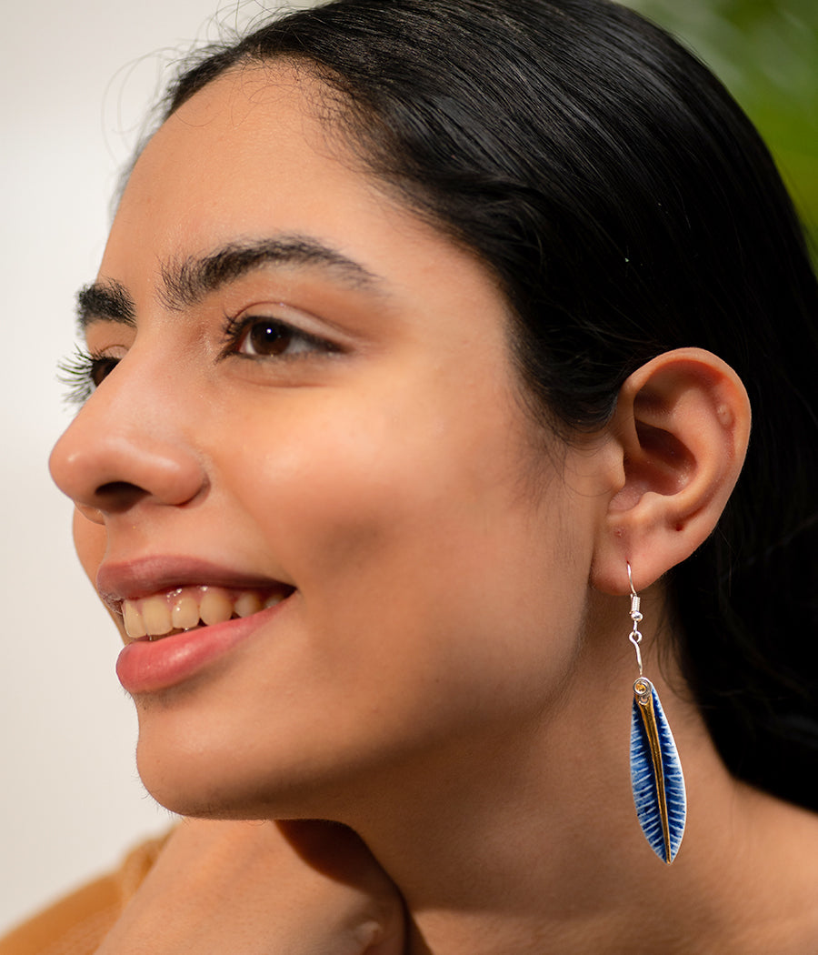 Deep Blue Shell Earrings