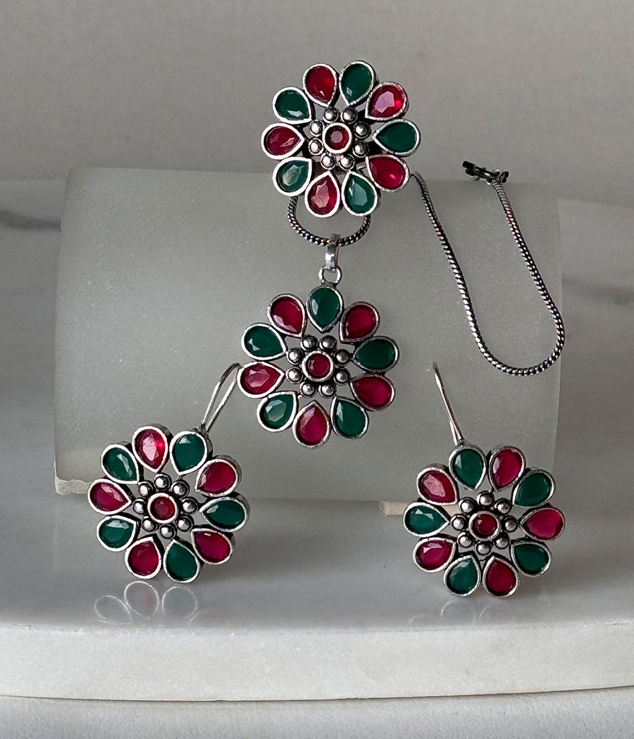 Crimson & Ivy Blossom Pendant Set