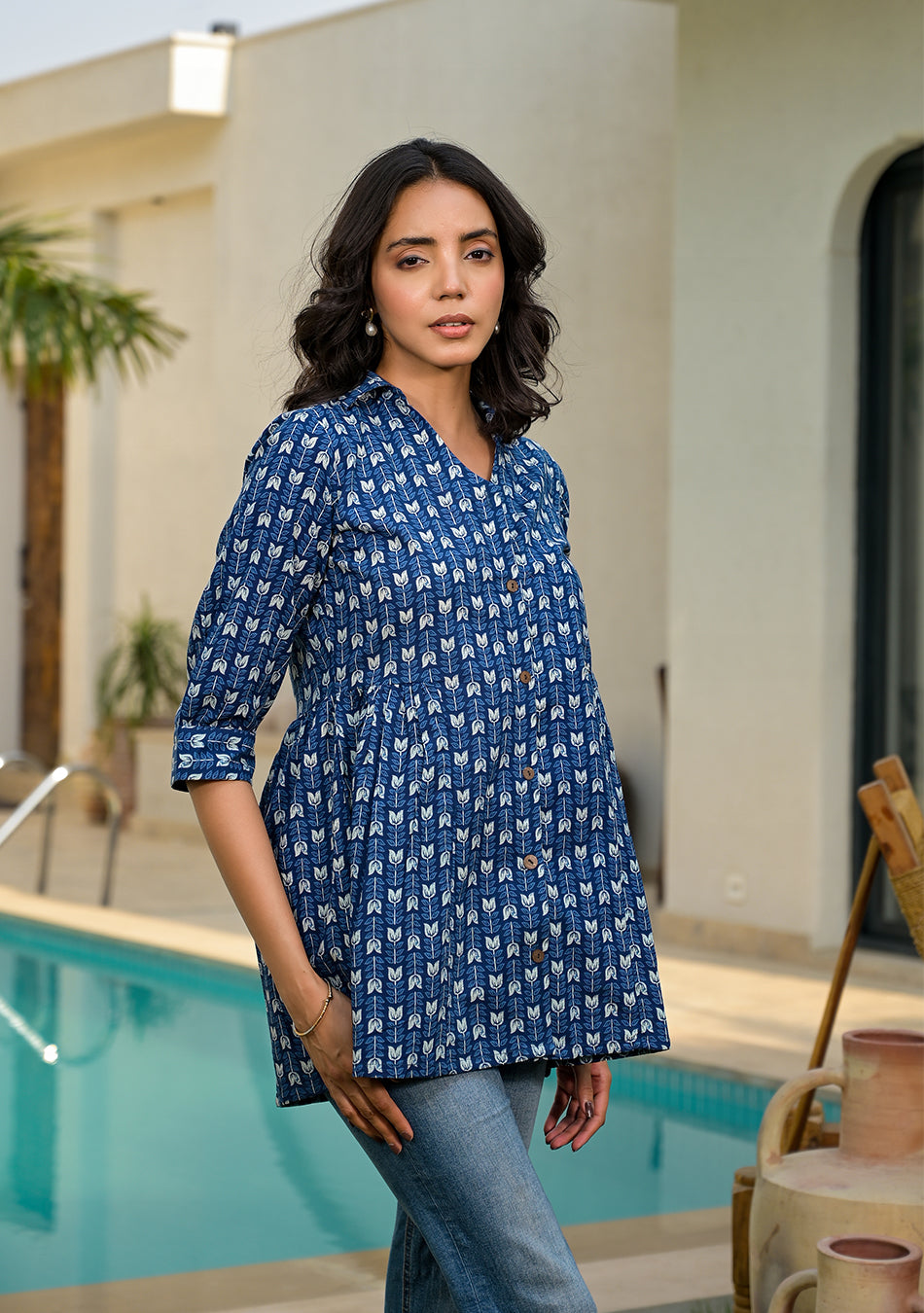Blue Floral Top
