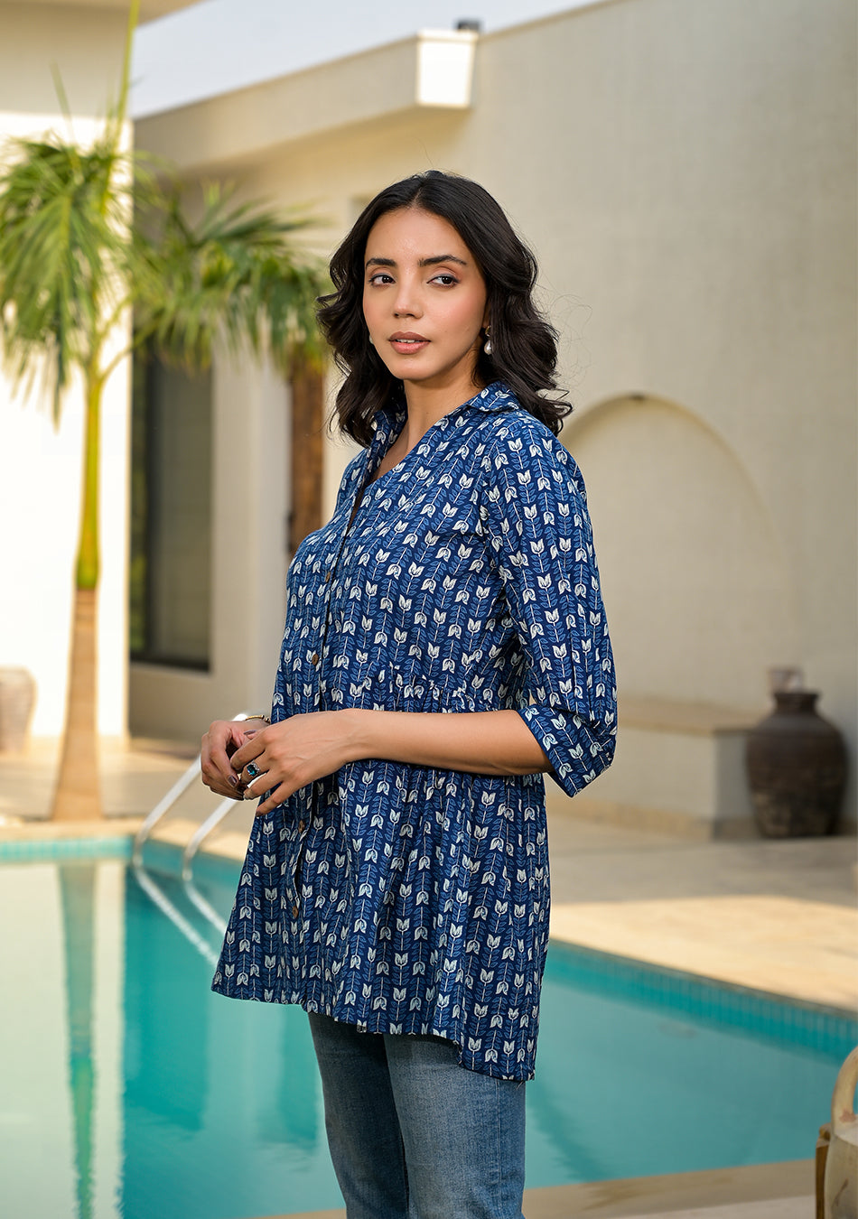 Blue Floral Top