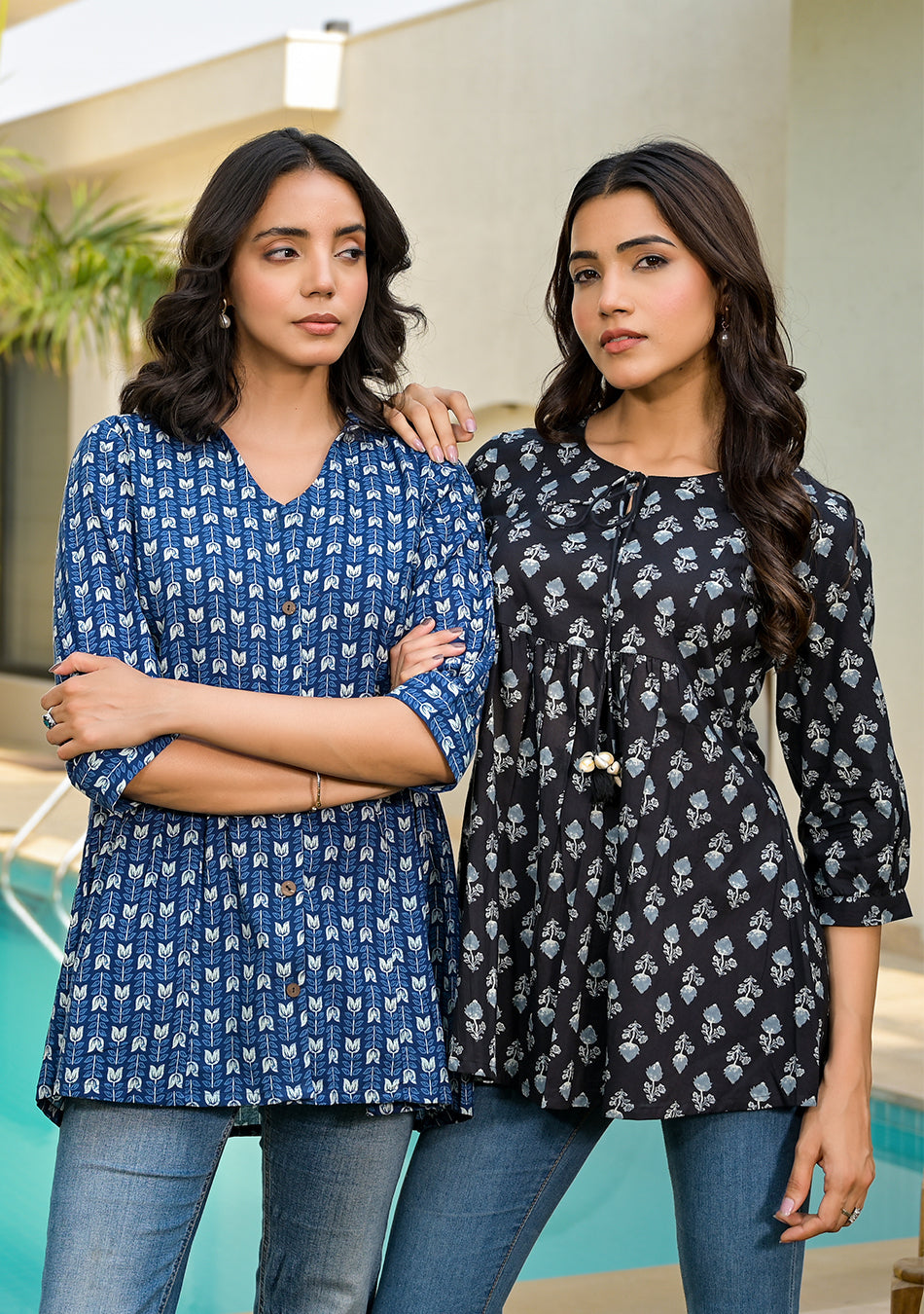 Blue Floral Top