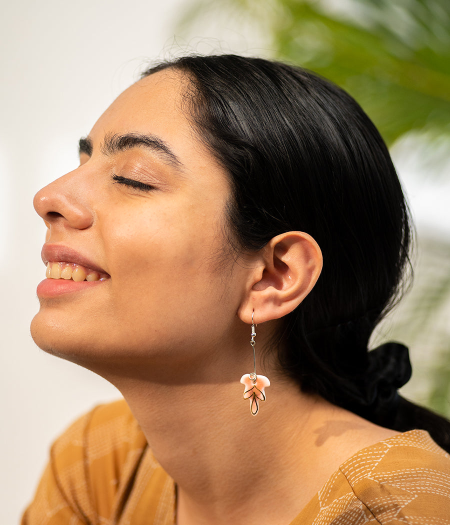 Rosy Leaf  Earrings