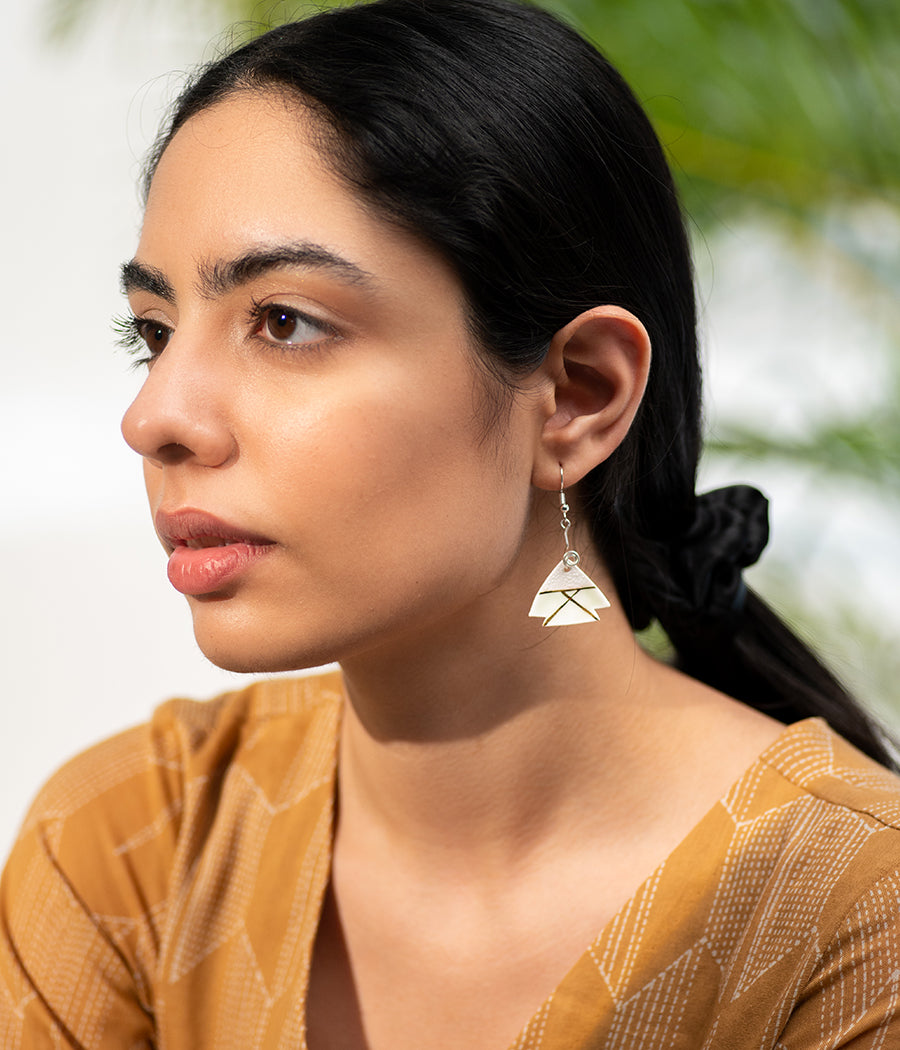 White Tree Porcelain Earrings