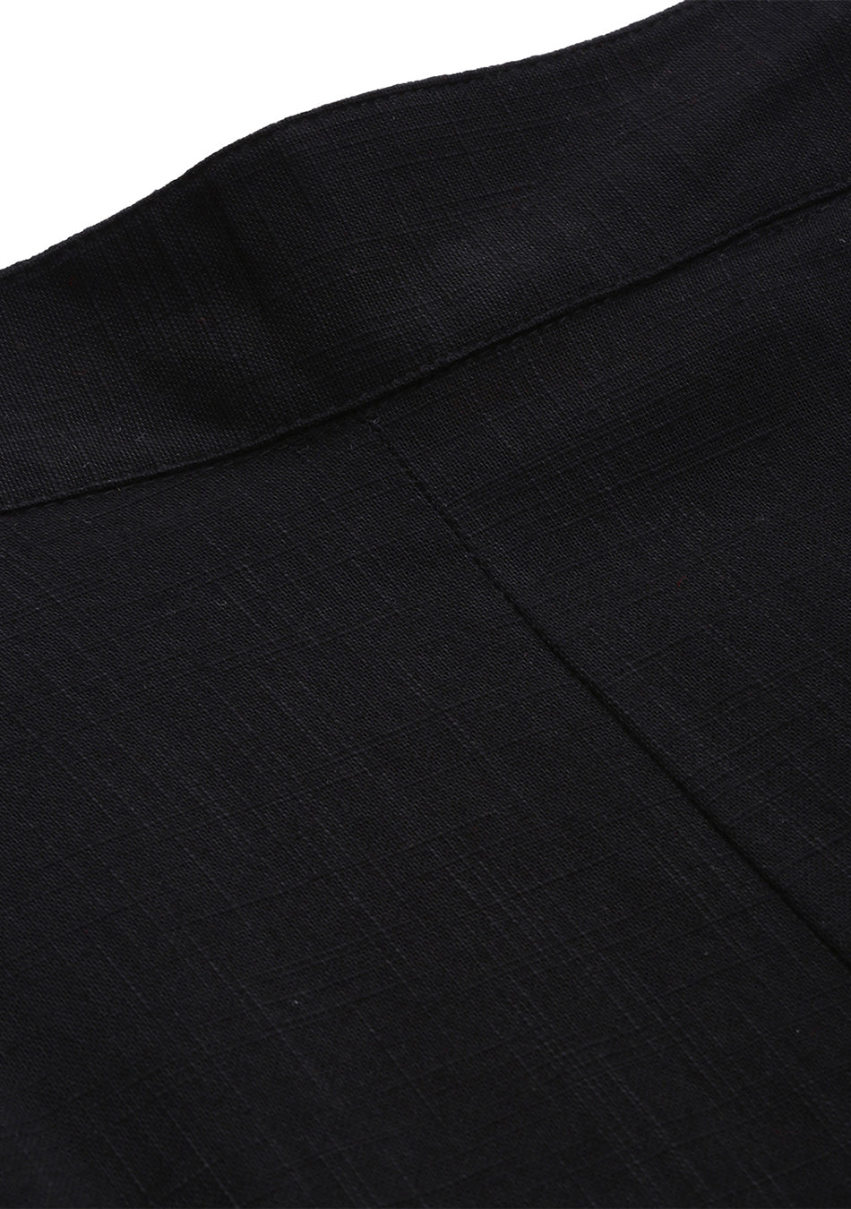 Black Straight Fit Solid Regular Pant