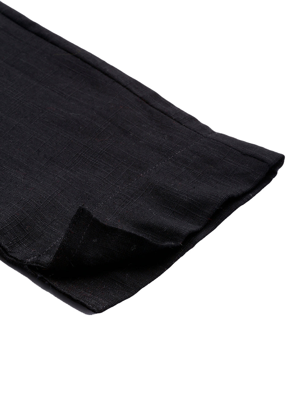 Black Straight Fit Solid Regular Pant