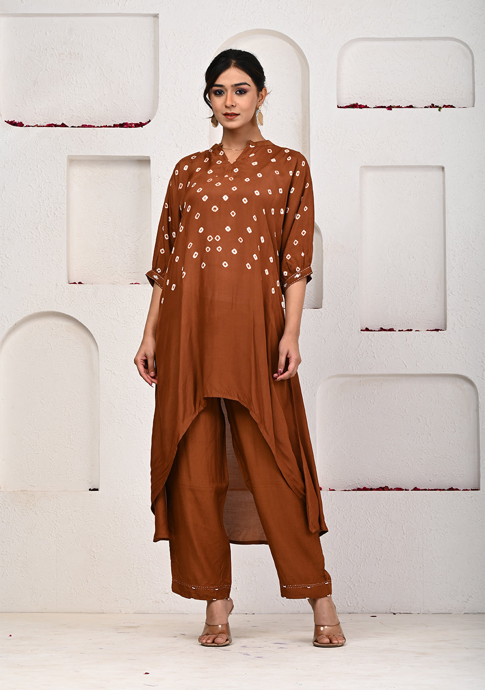 Mahogany Bandhej Co-Ord Set