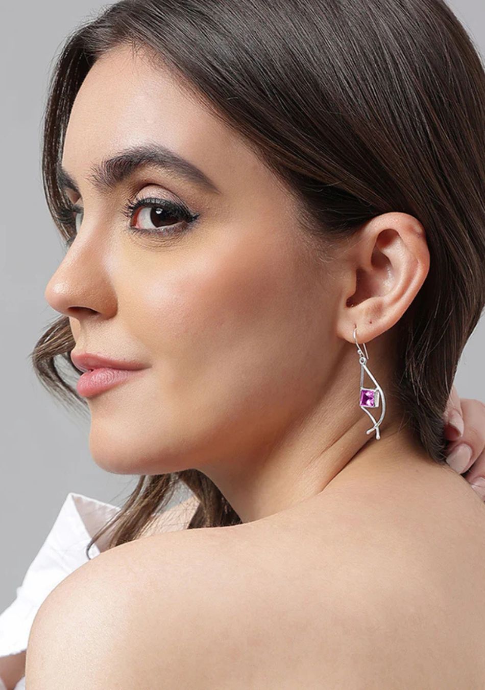Silver Amethyst Dangler Earrings