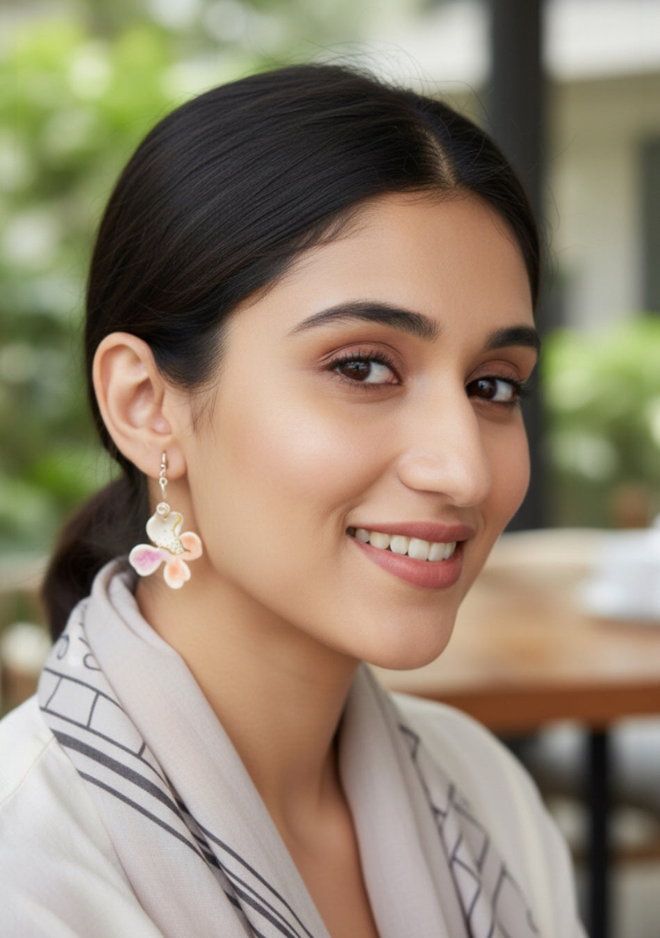 Pink Orange Petal Earrings