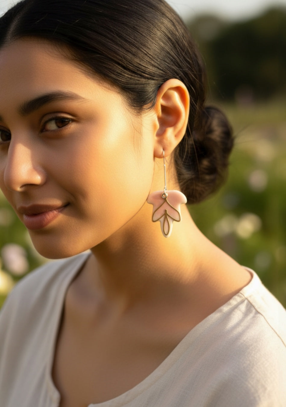 Rosy Leaf  Earrings