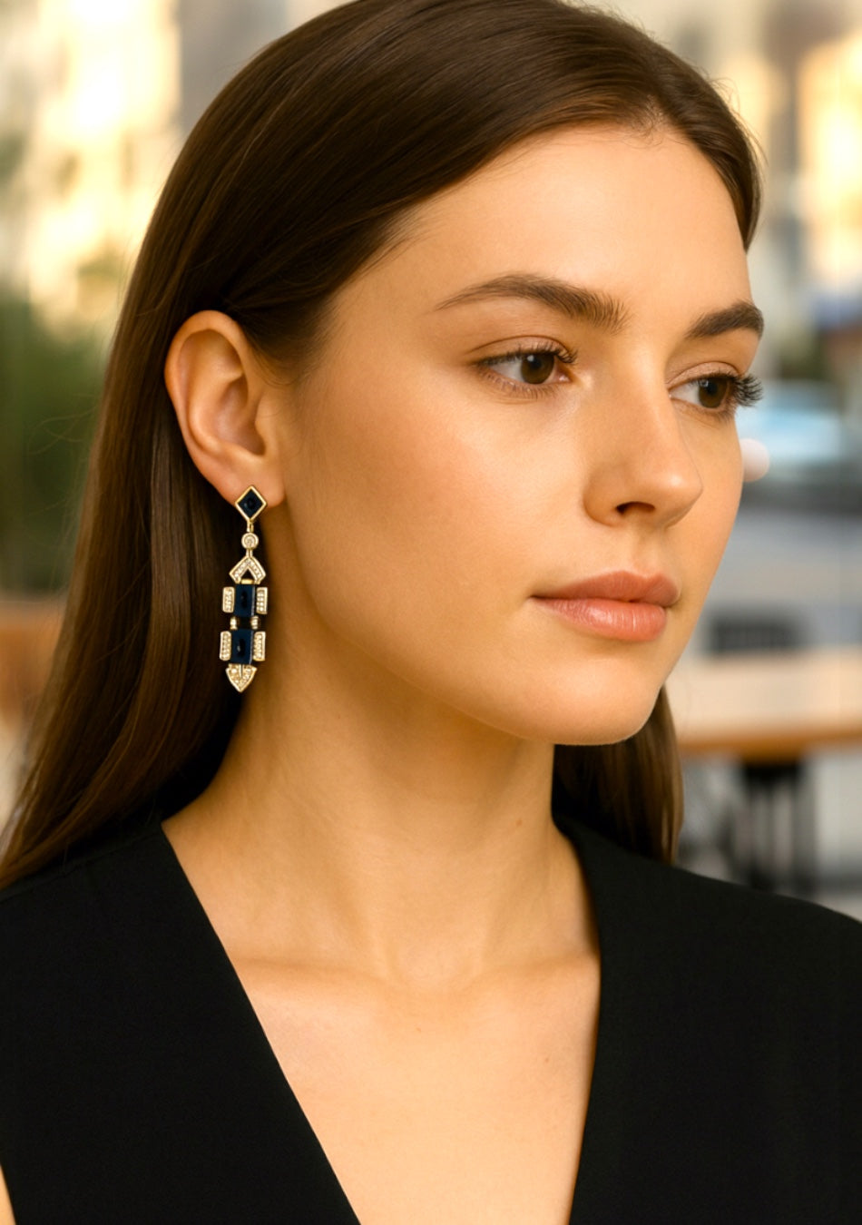 Royal Sapphire Art Deco Drops