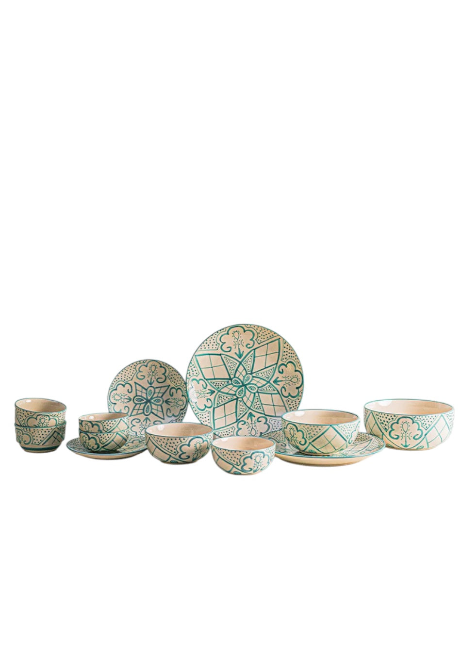 Aquamarine Mandala Dinnerset - Set of 8