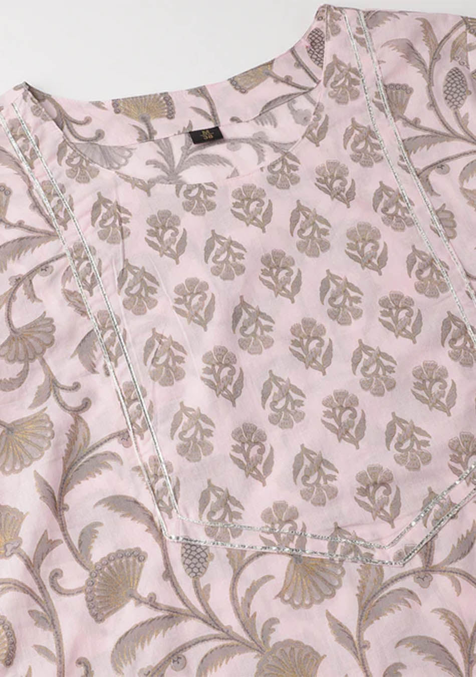 Light Pink Floral Print kurta Pant set with Dupatta