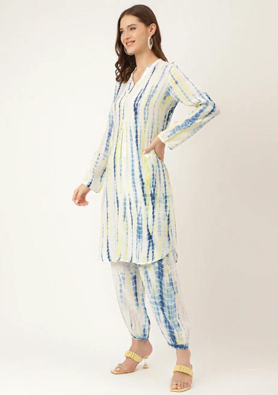 Blue Tie Dye Muslin Co Ord Set