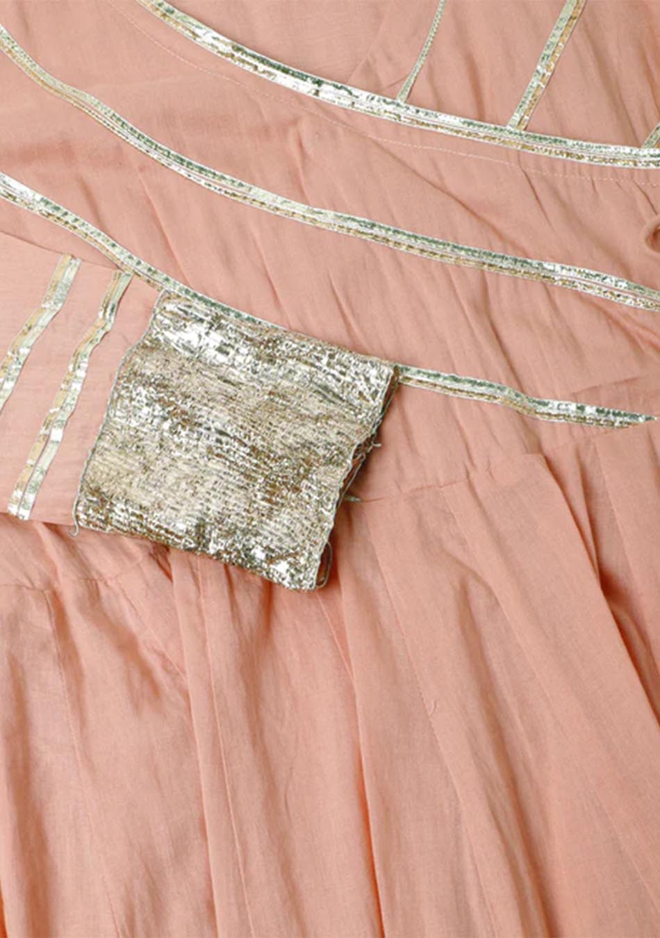 Coral Gotta Patti Anarkali Set