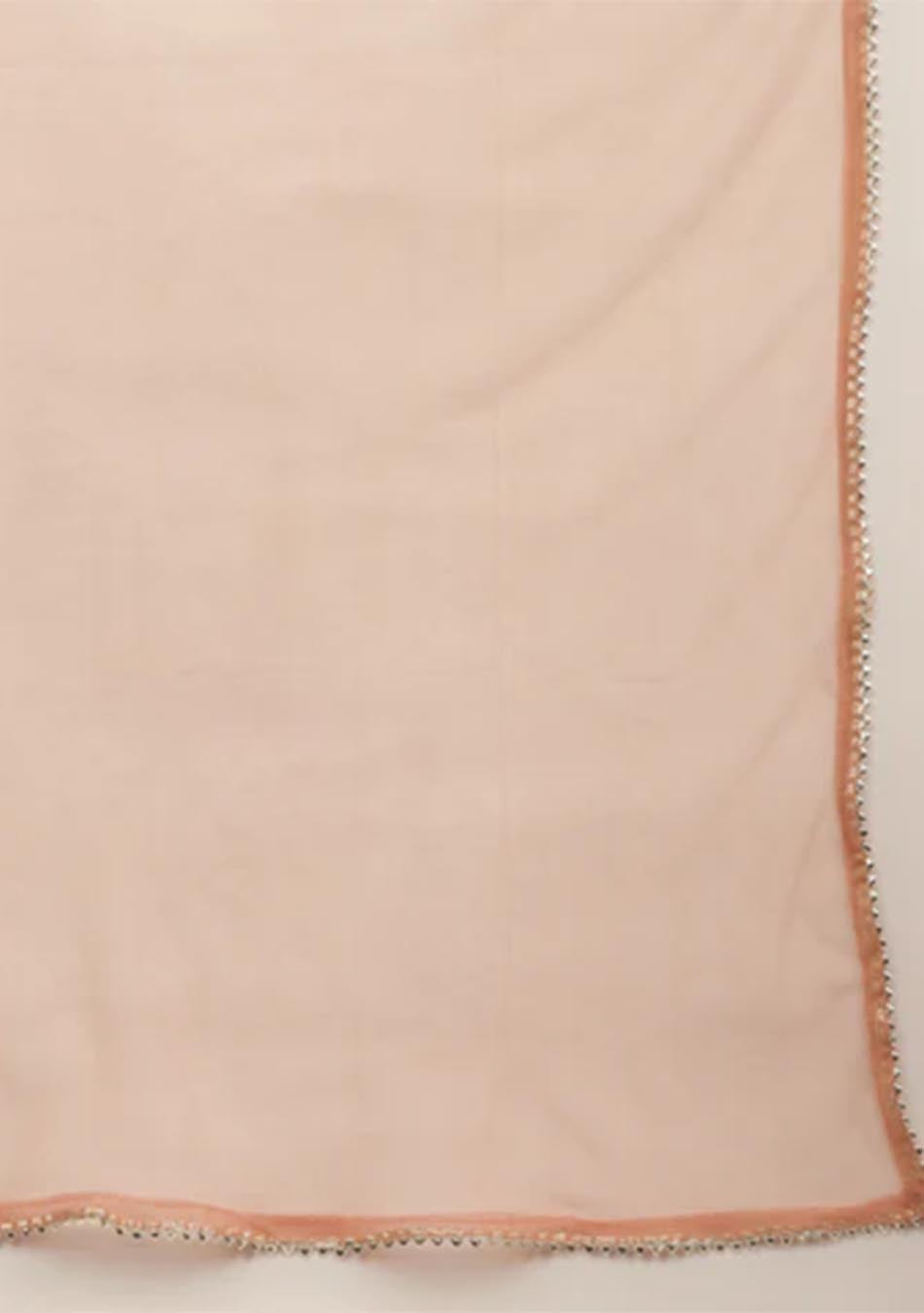 Coral Gotta Patti Anarkali Set