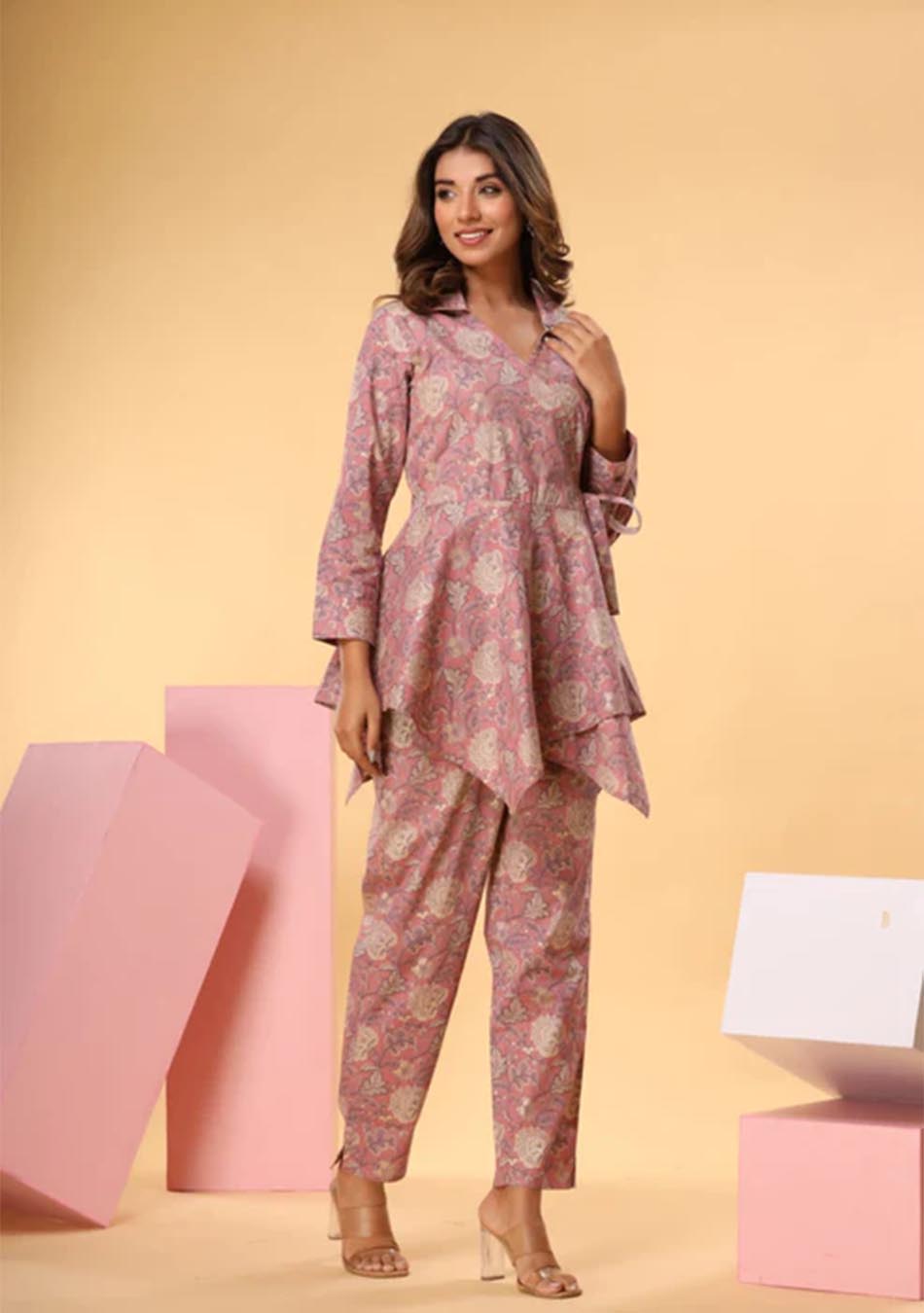 Pink Floral Print Co-Ord Set
