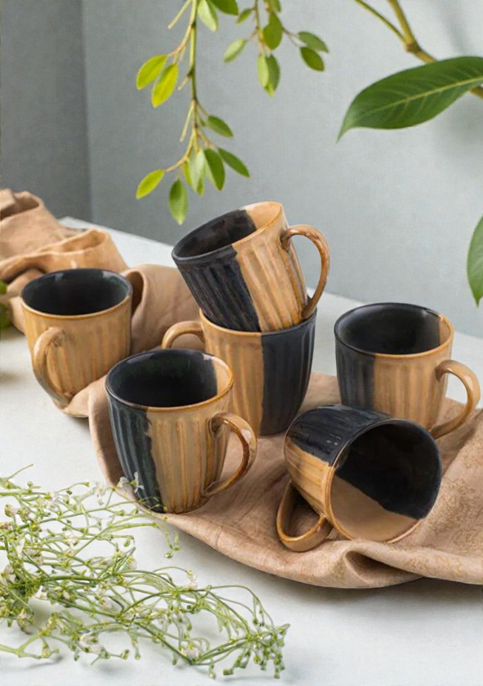Sparrow Mugs - Set of 6 - Handcrafted